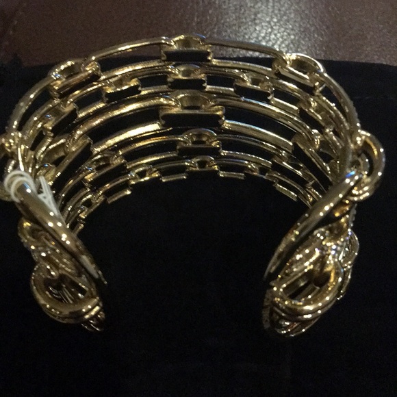 Michael Kors Iconic Links Gold Tone Cuff Bracelet - Picture 2 of 8